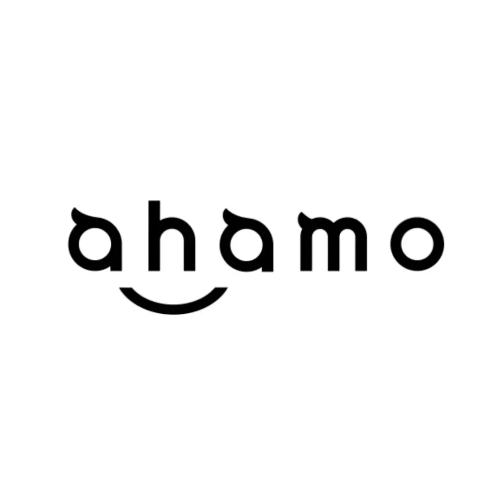 白い背景に黒文字でahamoと書かれた画像