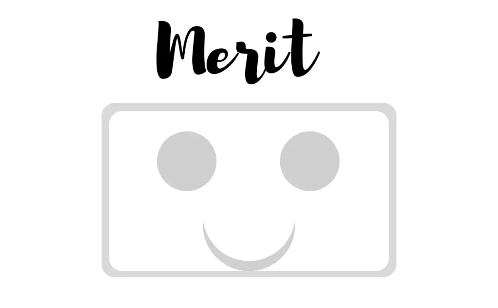 Meritと英語で書かれた画像